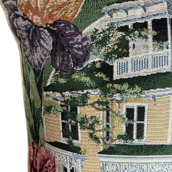 Signed Glynda Turley Tapestry Throw Pillow Yellow Plantation Children Playing - Picture 9 of 14